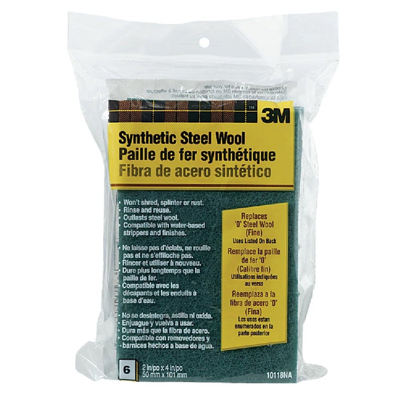 3M Synthetic Steel Wool Pads, 10118NA, 0 Fine